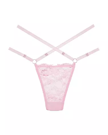 String Cherished en dentelle rose taille unique par Allure-2