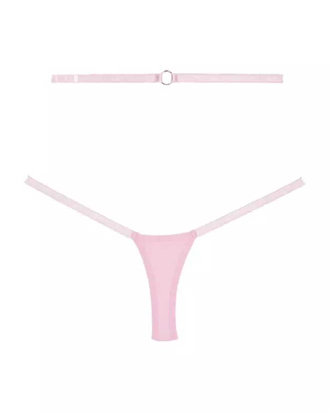 String Cherished en dentelle rose taille unique par Allure-3