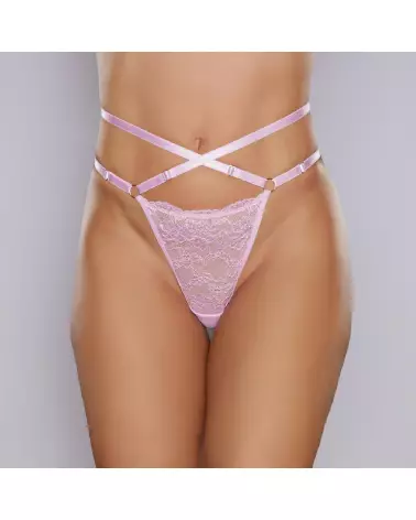 String Cherished en dentelle rose taille unique par Allure-5