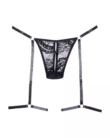 String en dentelle noire Allure, taille unique, design élégant et séduisant-2