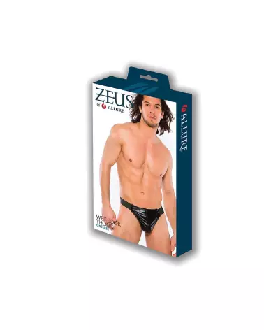 Allure Wetlook Thong with Snap Front Opening Jockstrap-1