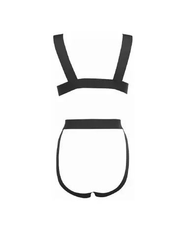 Allure Teddy Open Back noir, harnais séduisant taille unique-4