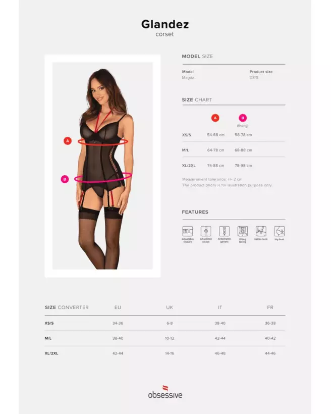 Guêpière noire Obsessive avec string assorti pour séduction élégante-9