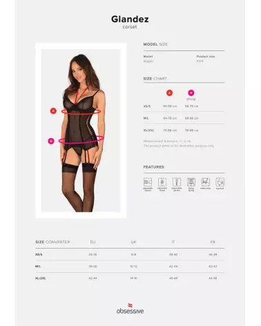 Guêpière noire Obsessive avec string assorti pour séduction élégante-9