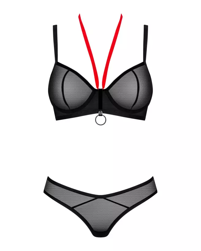 Ensemble de lingerie Obsessive noir 2 pièces, style élégant et séduisant-8