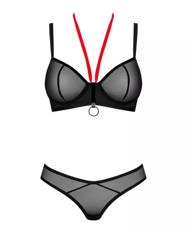 Ensemble de lingerie Obsessive noir 2 pièces, style élégant et séduisant-8