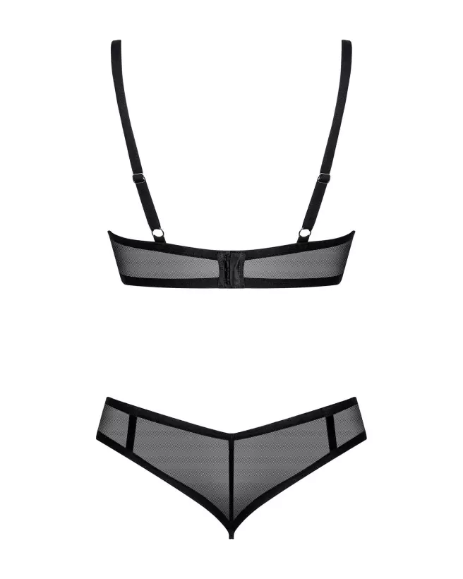 Ensemble de lingerie Obsessive noir 2 pièces, style élégant et séduisant-9