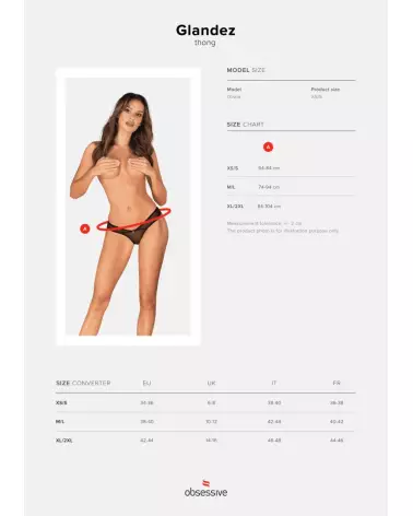 Glandez String Noir Obsessive, Lingerie Élégante et Confortable-13