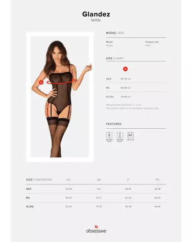 Body Glandez Noir Obsessive en dentelle élégante et confortable-9