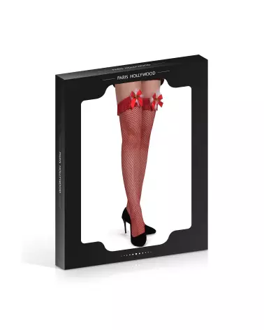 Bas résille rouge avec clochettes Paris Hollywood pour soirées festives et moments séduisants-2