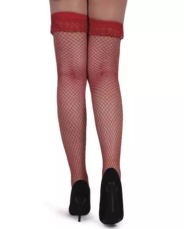 Bas résille rouge avec clochettes Paris Hollywood pour soirées festives et moments séduisants-3