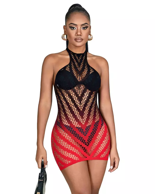 Robe résille noire sexy taille unique de Paris Hollywood-1