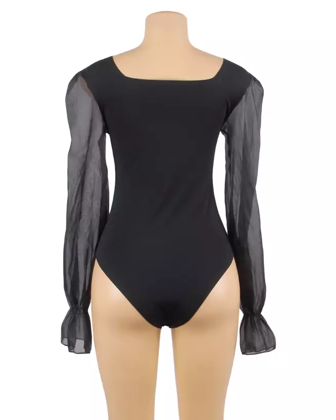 Photo de Body Noir à Manches Longues Paris Hollywood élégant-6