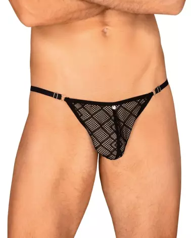 Severio String Noir Obsessive, lingerie masculine élégante et confortable-3