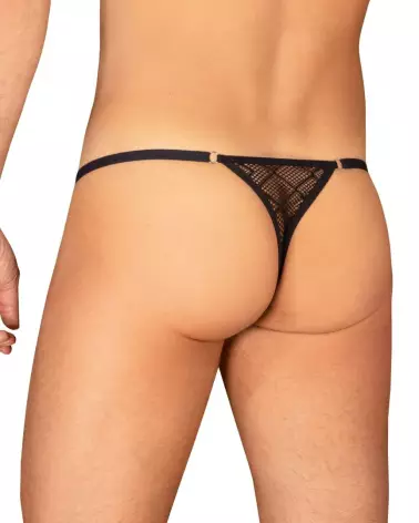 Severio String Noir Obsessive, lingerie masculine élégante et confortable-4