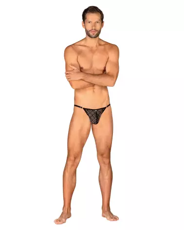 Severio String Noir Obsessive, lingerie masculine élégante et confortable-5