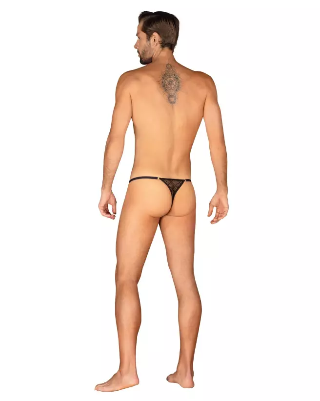 Severio String Noir Obsessive, lingerie masculine élégante et confortable-6