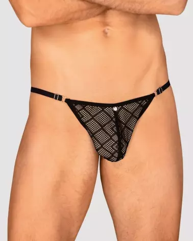 Severio String Noir Obsessive, lingerie masculine élégante et confortable-7