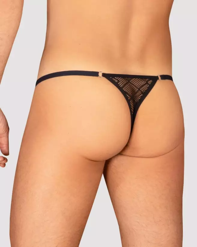 Severio String Noir Obsessive, lingerie masculine élégante et confortable-8