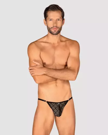 Severio String Noir Obsessive, lingerie masculine élégante et confortable-9