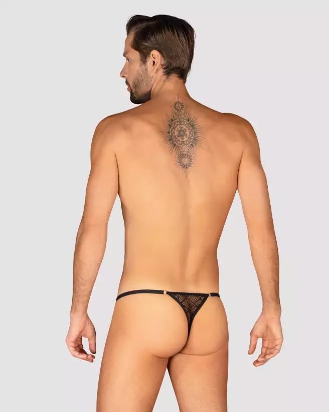 Severio String Noir Obsessive, lingerie masculine élégante et confortable-10