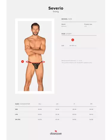 Severio String Noir Obsessive, lingerie masculine élégante et confortable-13