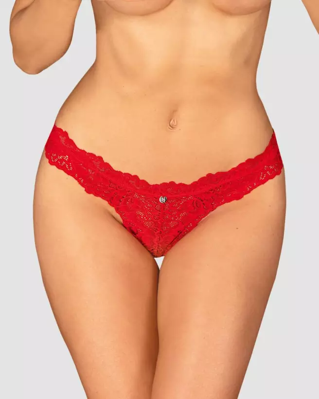 Image du string Amor Cherris rouge par Obsessive, lingerie élégante et séduisante-7