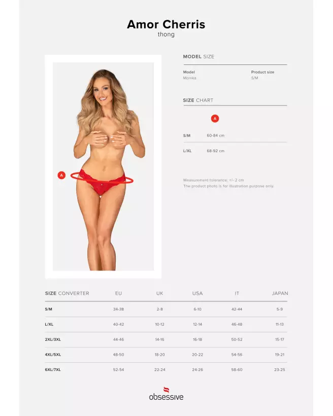 Image du string Amor Cherris rouge par Obsessive, lingerie élégante et séduisante-13