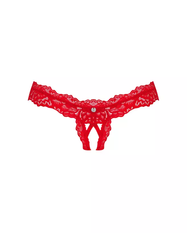 String ouvert Amor Cherris rouge par Obsessive, lingerie séduisante et sensuelle-11