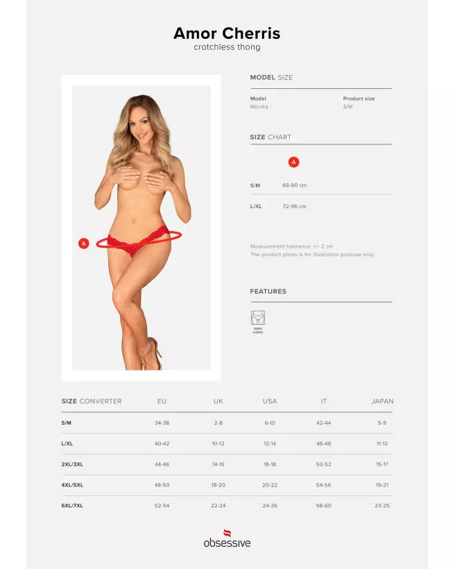 String ouvert Amor Cherris rouge par Obsessive, lingerie séduisante et sensuelle-13