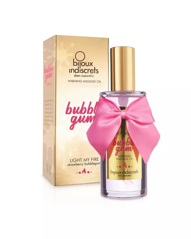 Huile de massage chauffante Bubblegum Bijoux Indiscrets pour moments intimes-1