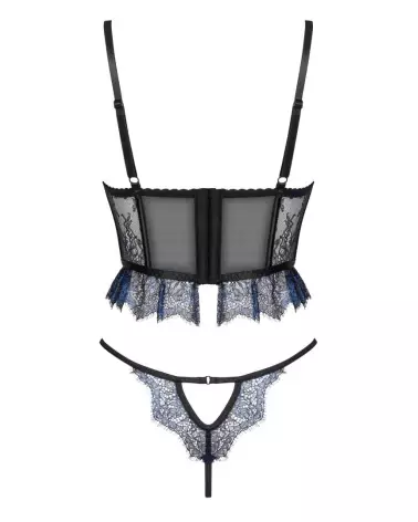 Image de l'ensemble Saphira 2 pièces noir et bleu par Beauty Night, lingerie élégante et séduisante-8