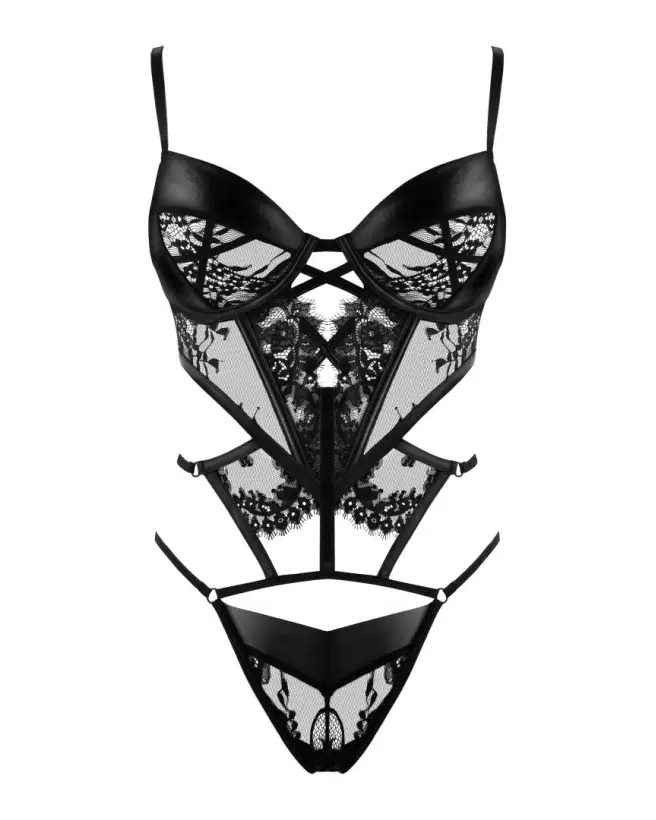 Photo du Body Leonela Noir de Beauty Night, lingerie élégante-3