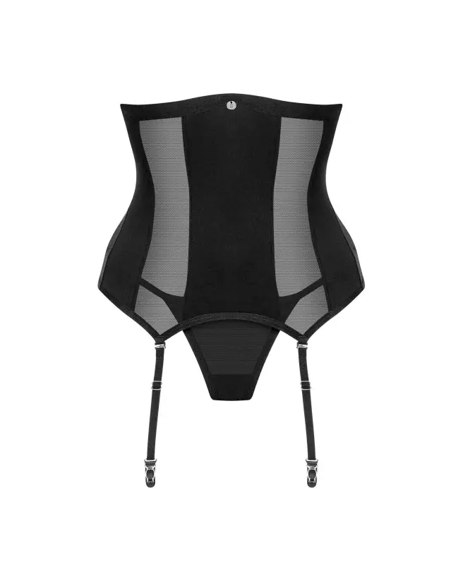 Chic Amoria corset et string noir de Obsessive en guêpière corset et serre-taille-7