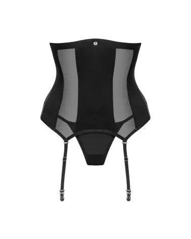 Chic Amoria corset et string noir de Obsessive en guêpière corset et serre-taille-7