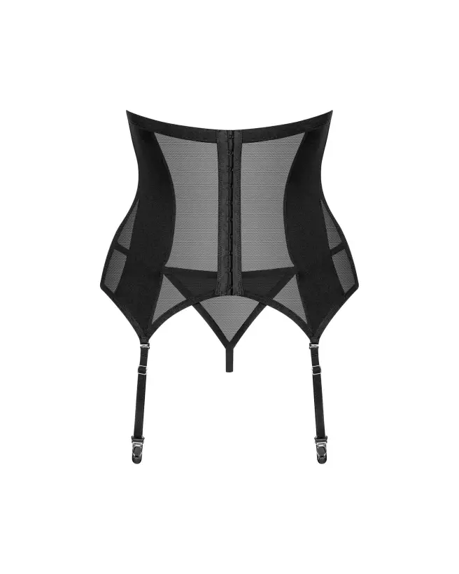 Chic Amoria corset et string noir de Obsessive en guêpière corset et serre-taille-8