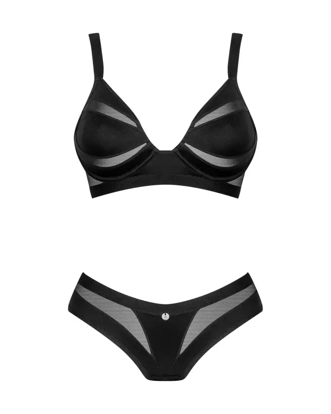 Photo de l'ensemble Chic Amoria noir par Obsessive, lingerie de luxe élégante et séduisante-7