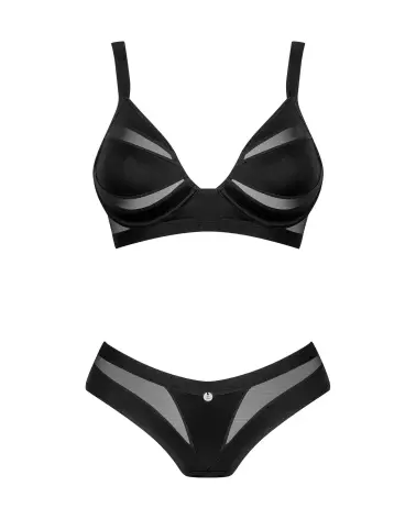 Photo de l'ensemble Chic Amoria noir par Obsessive, lingerie de luxe élégante et séduisante-7