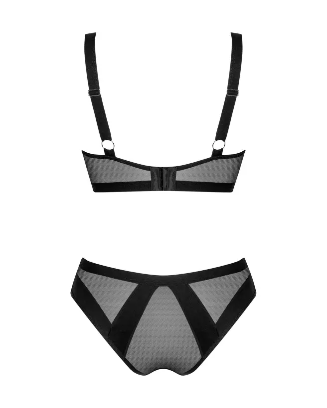 Photo de l'ensemble Chic Amoria noir par Obsessive, lingerie de luxe élégante et séduisante-8
