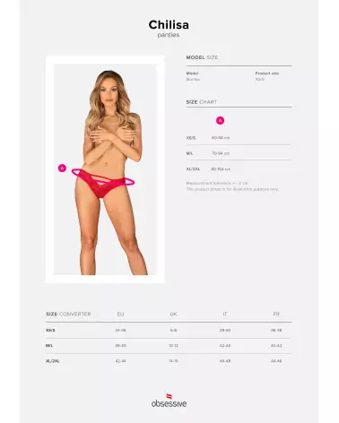 Culotte Chilisa rouge Obsessive, lingerie féminine sensuelle et confortable-13