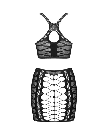 Image de l'ensemble de lingerie K102 Obsessive, top et jupe noirs élégants-7