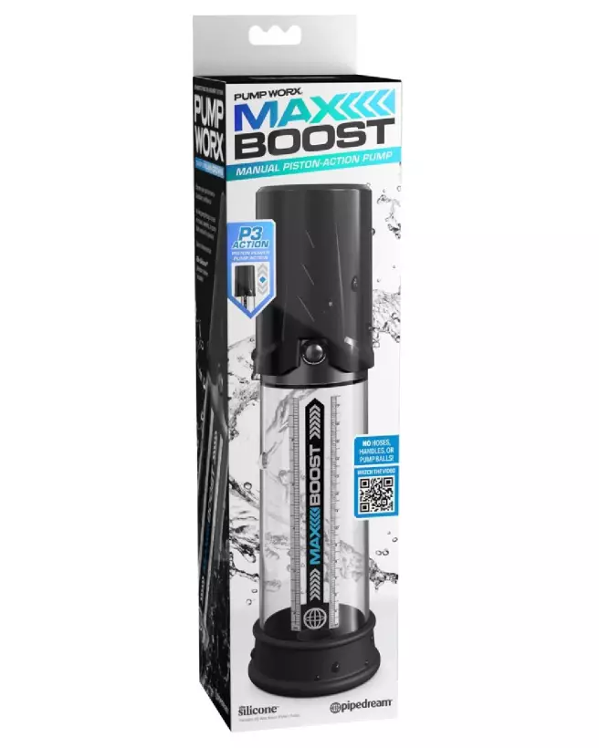 Pump Worx Max Boost Black pompe à pénis haute performance-1
