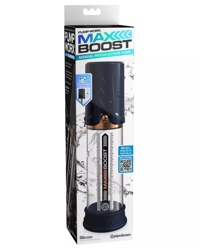Pompe à pénis Pump Worx Max Boost Blue pour amélioration performance-1