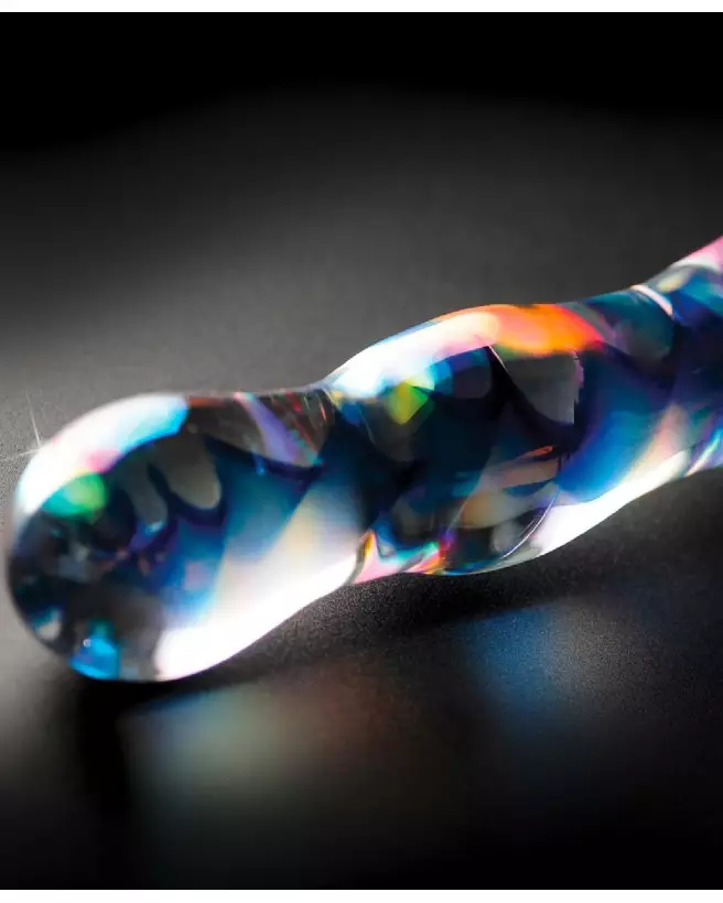 Icicles No. 8 Sextoy en Verre Bleu et Transparent-3