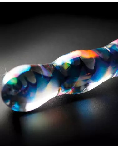 Icicles No. 8 Sextoy en Verre Bleu et Transparent-3