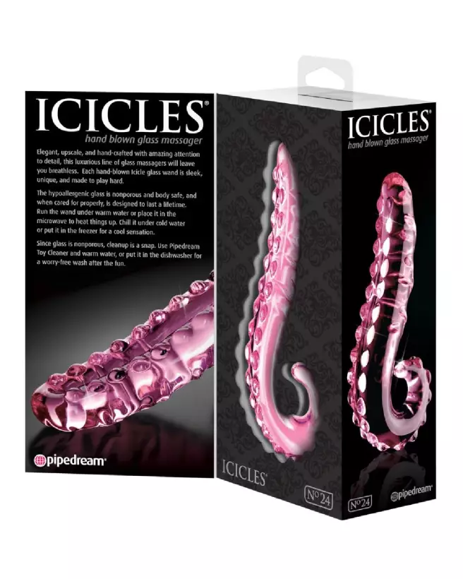 Icicles No. 24 Pink Sextoy en Verre Haut de Gamme-7