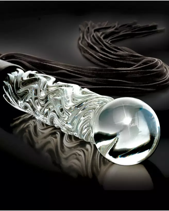 Icicles No. 38 sextoy en verre bleu et transparent haute qualité-3