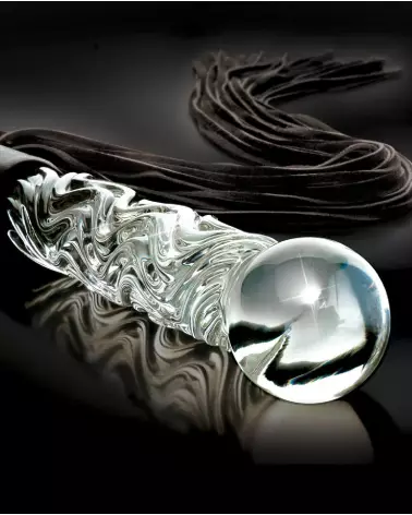 Icicles No. 38 sextoy en verre bleu et transparent haute qualité-3