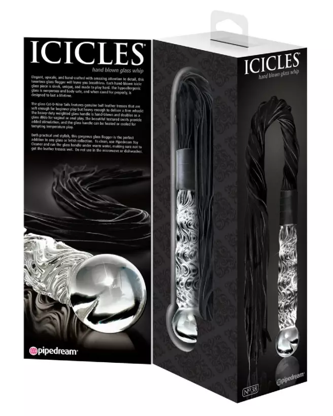 Icicles No. 38 sextoy en verre bleu et transparent haute qualité-6