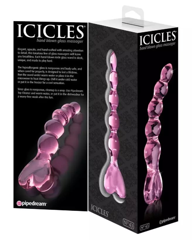 Icicles No. 43 Pink sextoy en verre de luxe pour stimulation précise-7